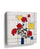 Red roses on a Mondrian-style geometric canvas in primary colors