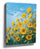 Impressionist sunflower field canvas wall art under a blue sky