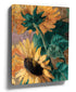 Textured sunflower canvas wall art for rustic farmhouse living room decor