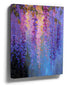 Purple and blue wisteria clusters palette-knife canvas painting, textured floral wall art
