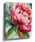 Abstract peony floral canvas wall art for a minimalist living room