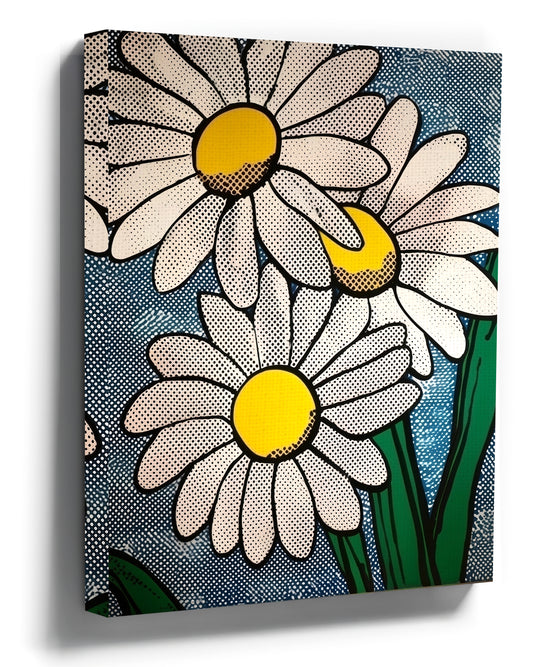 Pop Art Daisy Wall Art for Contemporary Living Room Decor