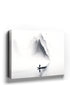 Misty lake canvas wall art with a lone fisherman — minimalist decor for the living room