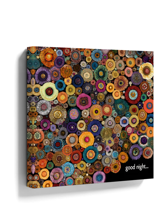 Abstract colorful circles canvas wall art for a contemporary living room decor