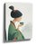Japanese kitchen wall art print – woman in kimono drinking tea, zen decor