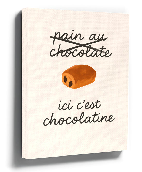 Funny ‘Chocolatine’ typography kitchen wall art for minimalist decor
