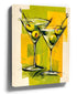 Pop art wall art print of two martini glasses with olives in green and yellow