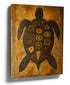 Geometric tribal turtle canvas wall art for a modern boho ethnic living room