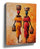 African women carrying jars oil painting in warm tones, African wall art