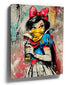 Street art graffiti canvas print featuring a princess, perfect for industrial living room decor