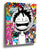 Manga graffiti street art canvas print for teen bedroom decor, colorful anime portrait wall art