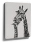 Black and white mother and baby giraffe wall art print, line drawing