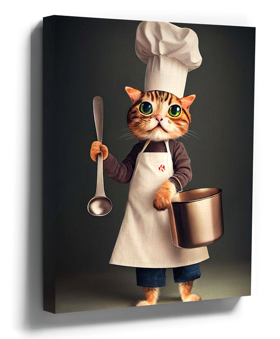 Cat Chef Wall Art – Cute Kitchen Decor for Family Kitchens