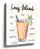 Long Island Iced Tea cocktail wall art for minimalist kitchen decor