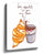 Kawaii croissant and hot chocolate canvas illustration in warm brown tones