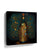 Gustav Klimt-inspired red wine wall art with gold accents, modern wall decor shown in a room setting