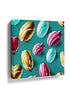Colorful cocoa pods wall art in Nathalie Lété style, decorative wall print shown in a room setting