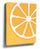 Minimalist orange slice canvas wall art in yellow - modern kitchen decor