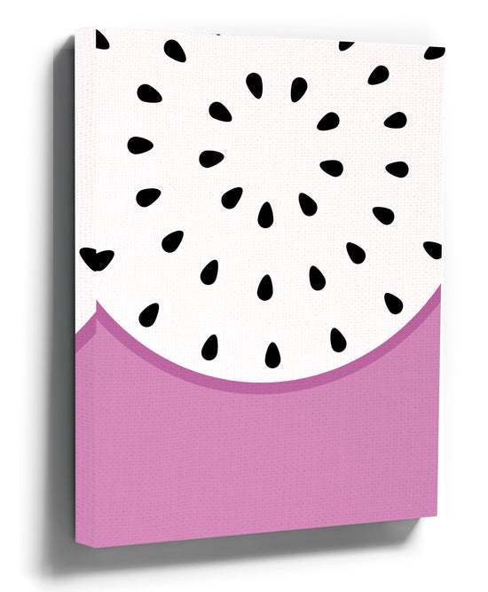 Dragon fruit canvas print for minimalist kitchen wall decor