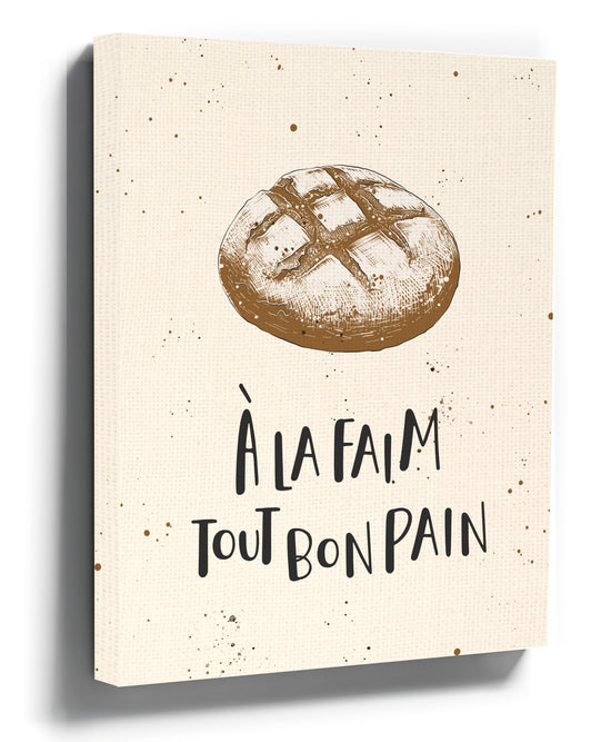 Rustic bread quote print for minimalist kitchen wall decor