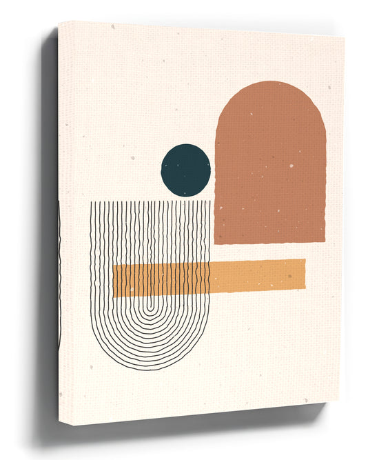 Pastel geometric wall art for a minimalist Scandinavian living room