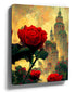 City of Roses wall art print - urban poetry decor shown in a room setting