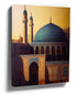 Al-Aqsa Mosque wall art with a turquoise dome at dawn for living room - Islamic wall decor
