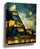 Louvre Pyramid canvas wall art - illuminated blue and gold night scene, Paris wall decor