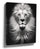 Black and white hyper-realistic lion portrait wall art for a minimalist living room