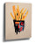 Basquiat-inspired abstract pop art portrait with French fry hair, minimalist kitchen wall art