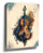 Blue and copper watercolor violin wall art