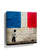 Banksy-inspired street art canvas of a girl silhouette holding the French tricolor flag