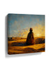 Tuareg meditating at Sahara desert sunset – boho living room wall art