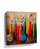 Abstract music canvas wall art with a blue string instrument for living room decor