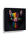 Rainbow cat with glowing eyes portrait wall art for modern living room decor