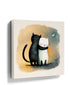 Minimalist nursery canvas wall art with two cuddling cats