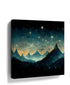 Starry night sky with constellations and mountains wall art for kids' room or nursery