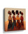 African women wall art: illustration of four adorned women in warm tones