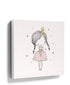 Crowned pink princess canvas wall art for a minimalist kids’ room or nursery