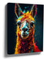Realistic llama canvas wall art in vibrant colors for modern living room decor