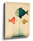 Minimalist kids room wall art with three colorful fish