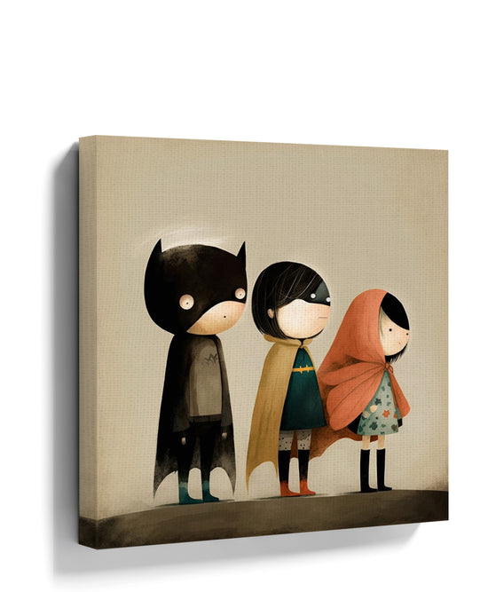 Kids superhero wall art for a minimalist kids room