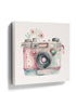 Pastel floral vintage camera wall art for girls' bedroom