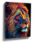 Multicolor Pop Art lion canvas wall art for a modern living room