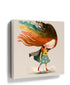 Rainbow-haired girl superhero canvas print for a minimalist kids' bedroom