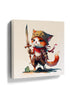 Minimalist kids room wall art featuring a pirate cat holding a sword