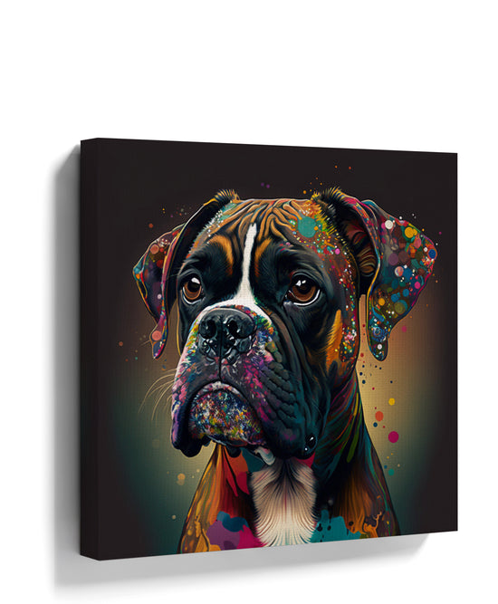 Pop art Boxer dog portrait wall art for modern living room