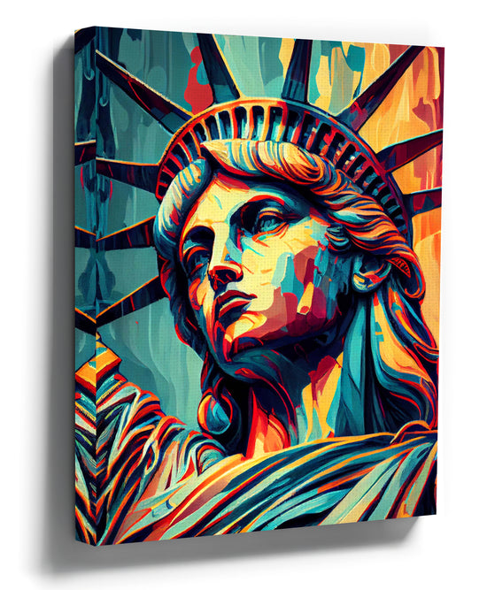 Statue of Liberty Pop Art Canvas Print for Modern Living Room