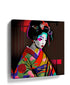 Colorful Japanese Geisha Pop Art Wall Art for Modern Living Room