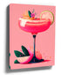 Pink citrus cocktail in a coupe glass, pop art wall art print
